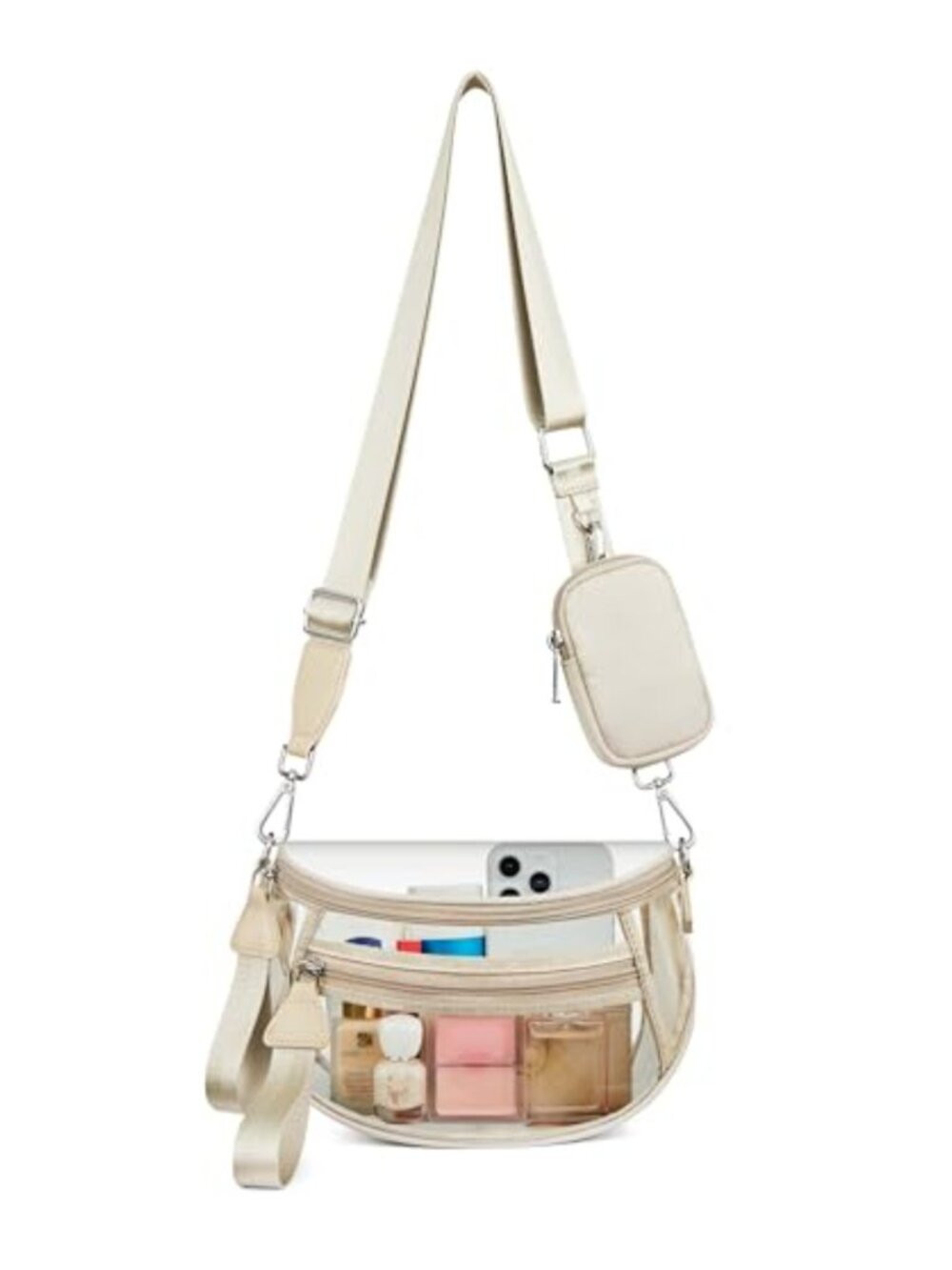 Clear PVC Crossbody Bag Stadium Approved RFID Pouch Waterproof